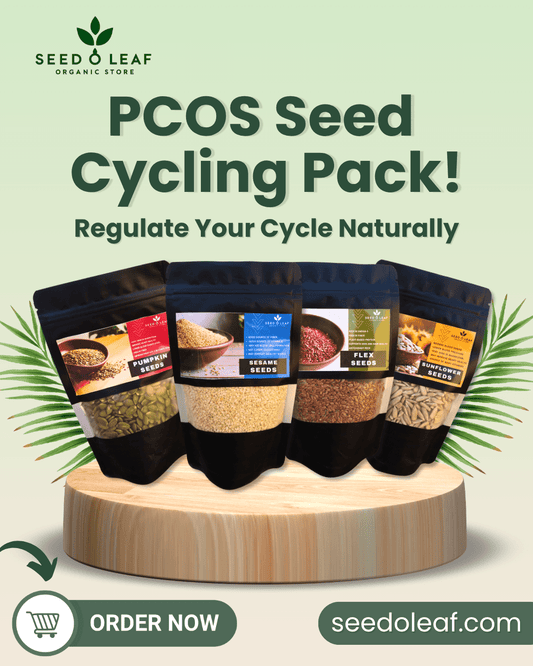 PCOS Seed Cycling Pack – Natural Hormone Balance & Menstrual Cycle Support (50gm Each Pouch) - SeedOLeaf